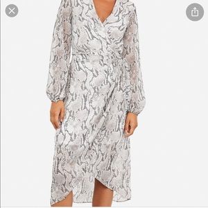 Express Snake skin print wrap dress